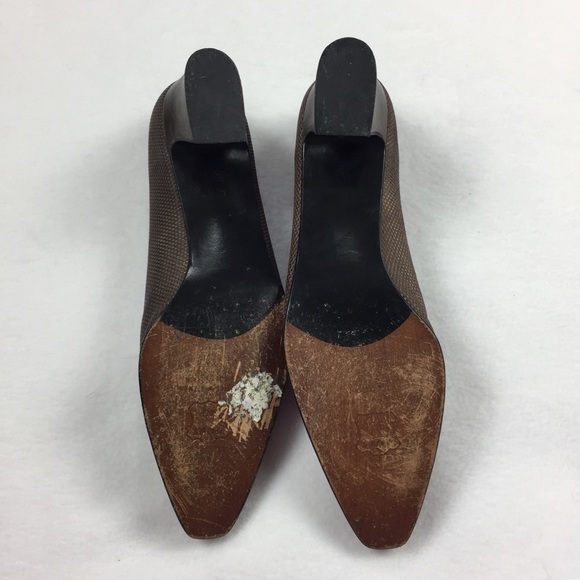 VINTAGE Stuart Weitzman Bronze Square Point Pumps